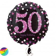 Folija balon - 50 Holografski roza